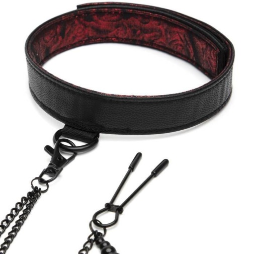Fifty Shades of Grey - Sweet Anticipation Collar w Nipple Clamps - Red photo