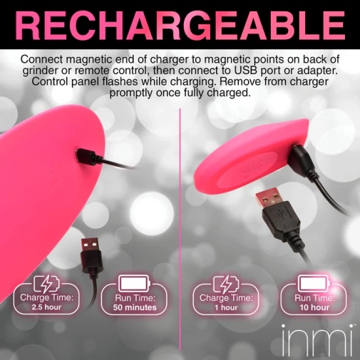 Inmi - Spin 'N' Grind Rotating Vibrator - Pink photo