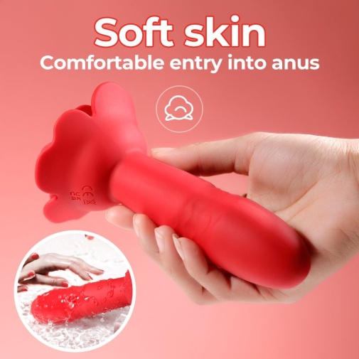 Secwell - Rose Thrusting Vibrator - Red photo