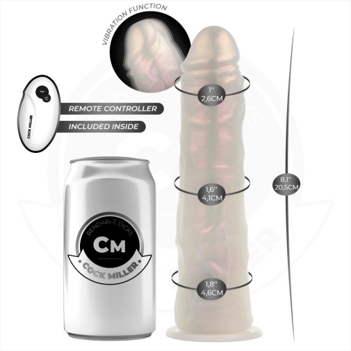 Cock Miller - 20.5cm 可遥控 发光震动假阳具 - 珍珠色 照片