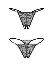 Obsessive - Bianca Crotchless Thong 2pcs - Black - S/M 照片