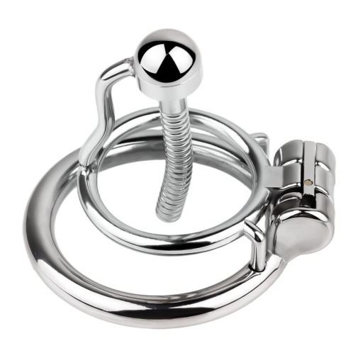 FAAK - Chastity Cage w Urethral Plug - Silver 照片