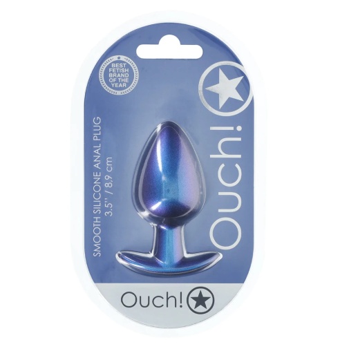 Ouch - Smooth Anal Plug L - Metalic Blue photo
