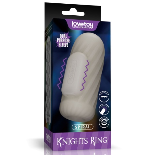 Lovetoy - Knights 柔軟震動陰莖套 - 螺旋紋 照片