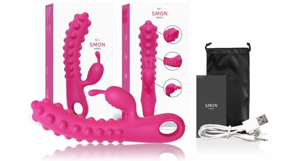 The SMON No. 1 is a special vibrator with a studded shaft an... Kokos - Smon Rabbit Vibrator - Pink photo-13