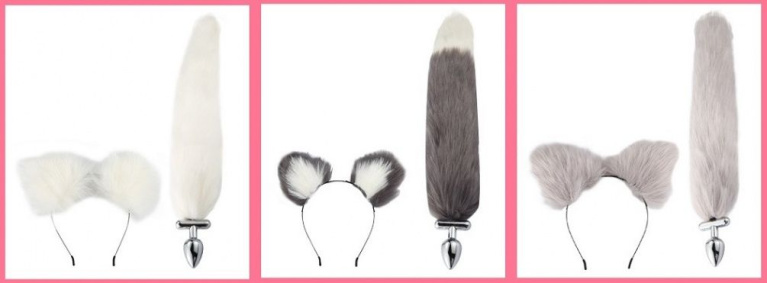 MT - Screwed Tail Plug with Cat Ears - Pink photo