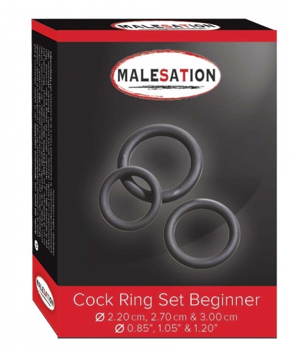 Malesation - 新手陰莖環套裝 - 黑色 照片