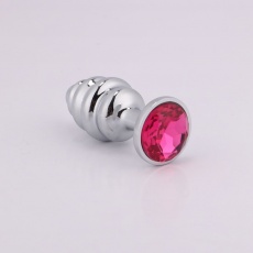 MT - Anal Plug 70x30mm - Silver/Pink photo