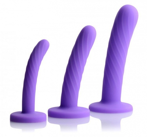 Strap U - Tri-Play 3 Piece Dildo Set Silicone - Purple photo