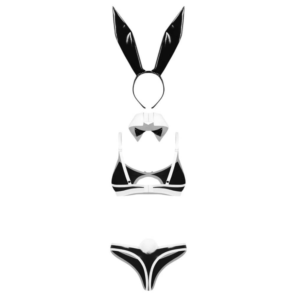 Obsessive - Night Bunny Costume 4 pcs - Black - L/XL photo-8