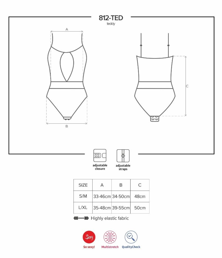 Obsessive - 812-TED-1 連身內衣 - S/M 照片