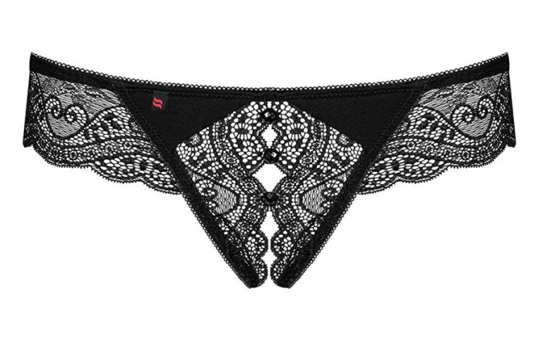 Obsessive - Miamor Crothchless Thong - Black - L/XL photo