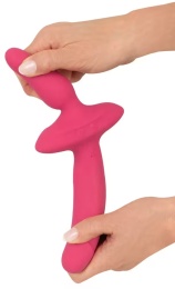 Couple Choise - 2in1 Vibrator w Butt Plug - Pink photo