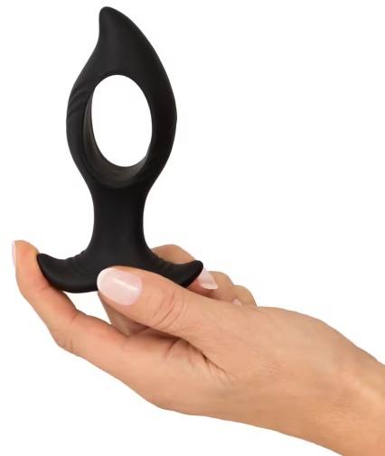 ANOS - Vibro Butt Plug w Hole - Black 照片