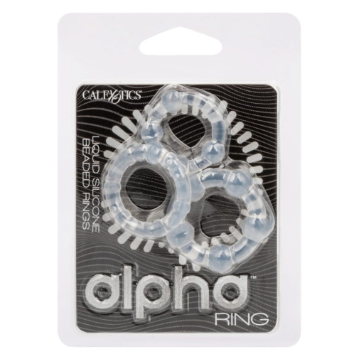 CEN - Alpha Beaded Rings 3pcs Set - Liquid Clear 照片