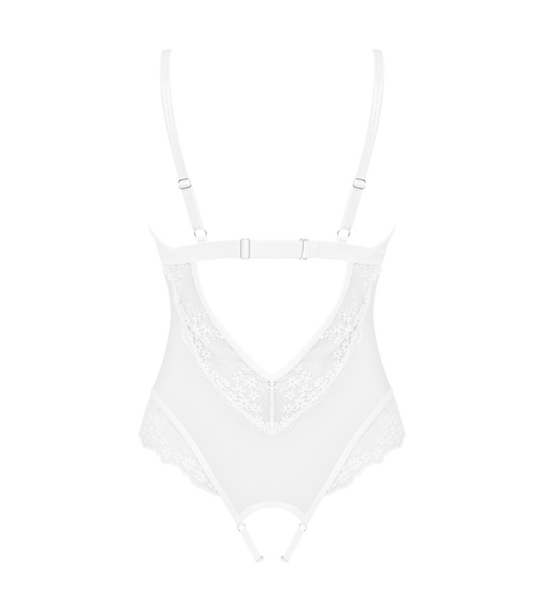 Obsessive - Heavenlly 开裆连身内衣 - 白色 - 中/大码 照片