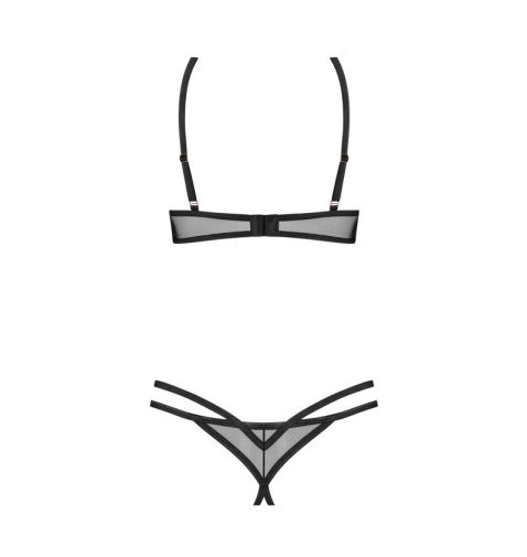 Obsessive - Euridia Crotchless 2pcs Set - Black - M/L 照片
