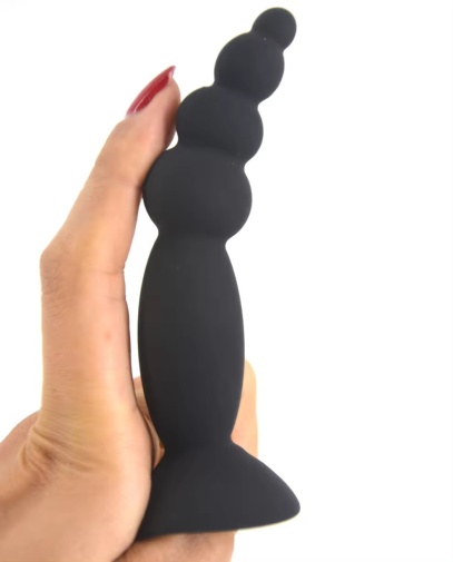 FAAK - Silicone Mini Anal Beads - Black photo