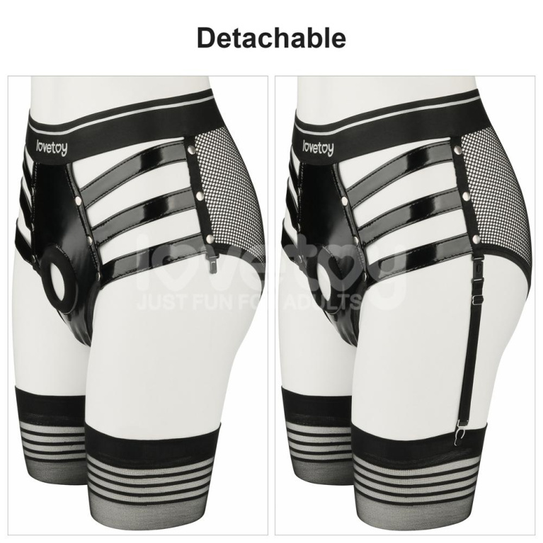 Lovetoy - Rebellion Reign Harness Strap-On Set L/XL - Black photo