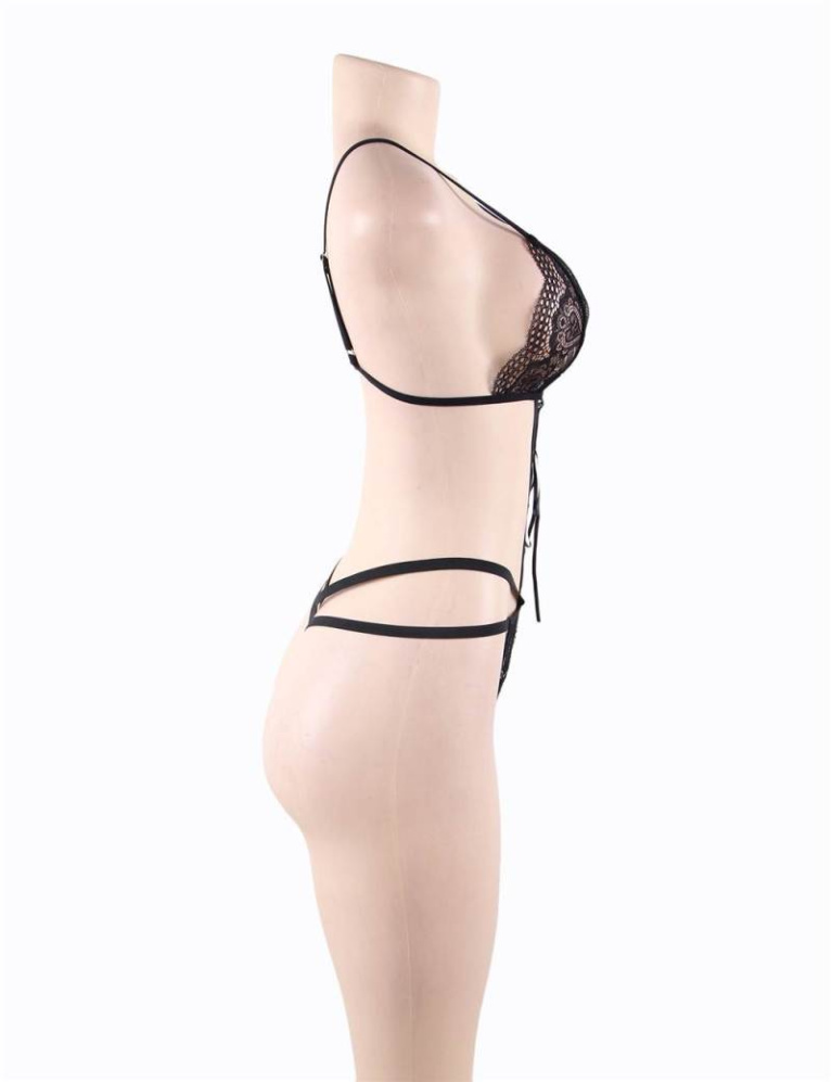 Ohyeah - Charming Lace Teddy - Black - XL photo