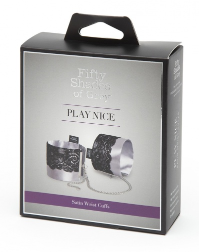 Fifty Shades of Grey - Satin & Lace Wrist Cuffs - Black photo