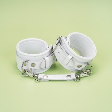 Liebe Seele - Leather Handcuffs - White photo