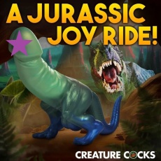 Creature Cocks - Jurassic Dinosaur Dildo - Green/Blue photo