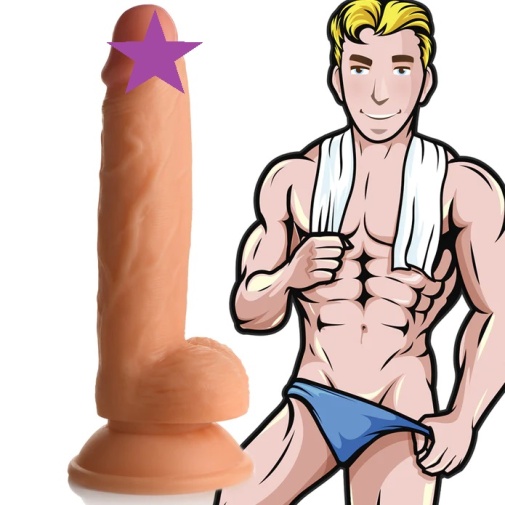 Jock - 7" Swimming Simon Dildo w Balls - Flesh photo