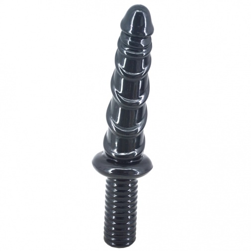 FAAK - Spiral Anal Dildo w Handle - Black photo