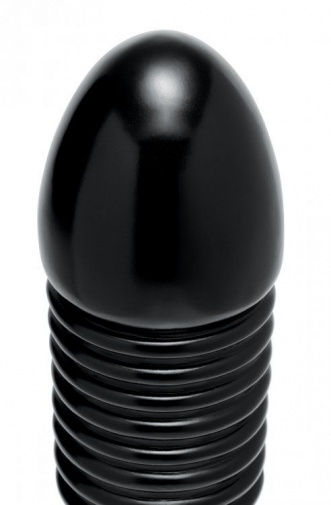 Master Series - Enormass Ribbed Plug with Suction Base - Black photo