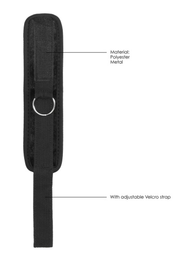 Ouch - Velvet Wrist Cuffs - Black photo