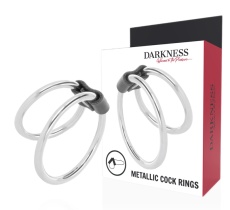 Darkness - Metal Double Ring - Silver photo