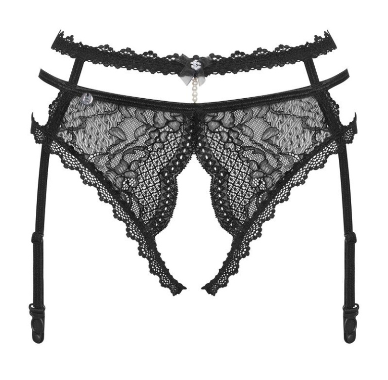 Obsessive - Pearlove Garter Belt - Black - XS/S photo