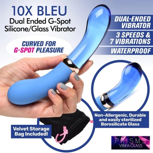 Prisms Erotic Glass - G-Spot G點 雙頭震動器 - 藍色 照片