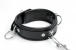 Mistress - 3 Ring Leather Collar with Leash - Black photo-3