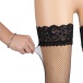 Ohyeah - Lace Rhinestone Stockings - Black - XL 照片-9