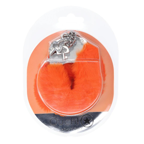 Ouch - Heavy-Duty Fluffy Hand Cuffs - Orange 照片
