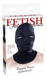 Fetish Fantasy - 拉鏈彈性纖維頭罩 嘴巴及眼部開孔 照片