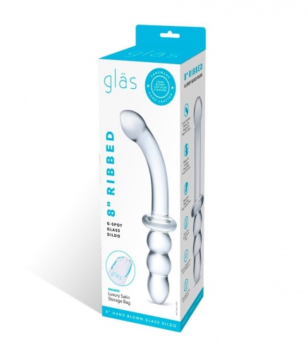 Glas - 8″ Ribbed G-Spot Glass Dildo photo