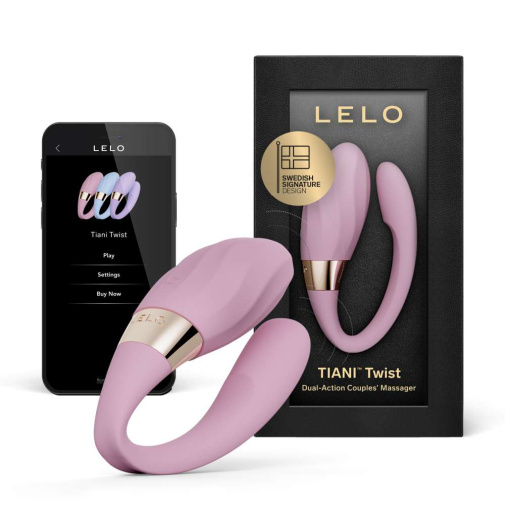 Lelo - Tiani Twist 可APP控双动式情侣按摩器 - 柔粉色 照片