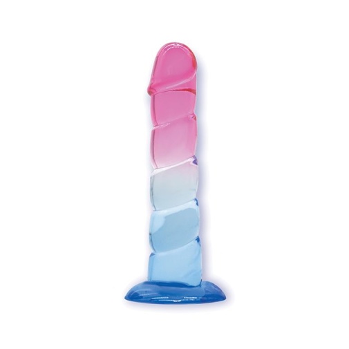 Icon Brands - Shades Jelly 螺旋形假阳具 细码 - 粉红/蓝色 照片