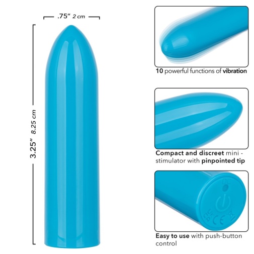 CEN - Turbo Buzz 充电式子弹形强力震动器 - 蓝色 照片