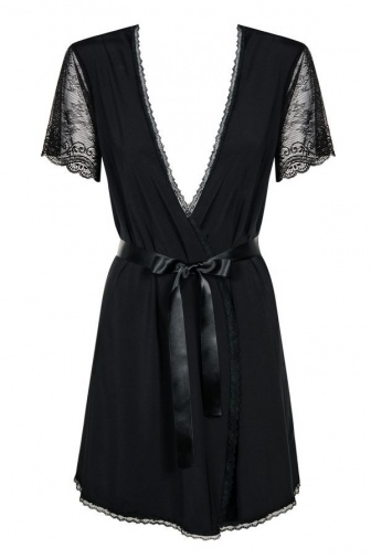 Obsessive - Miamor Robe & Thong - Black - L/XL photo