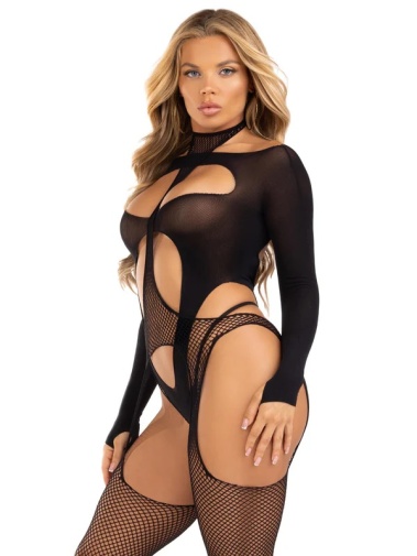 Leg Avenue - Cheat Code Bodystocking Set - Black photo