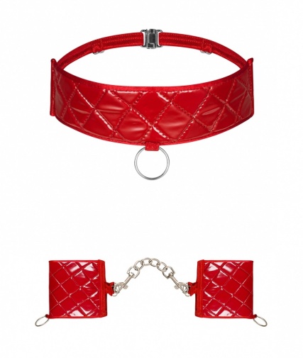 Obsessive - Hunteria Cuffs & Chocker - Red photo