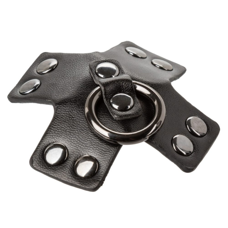 CEN - Euphoria 皮製圓形拉環十字乳貼 - 黑色 照片