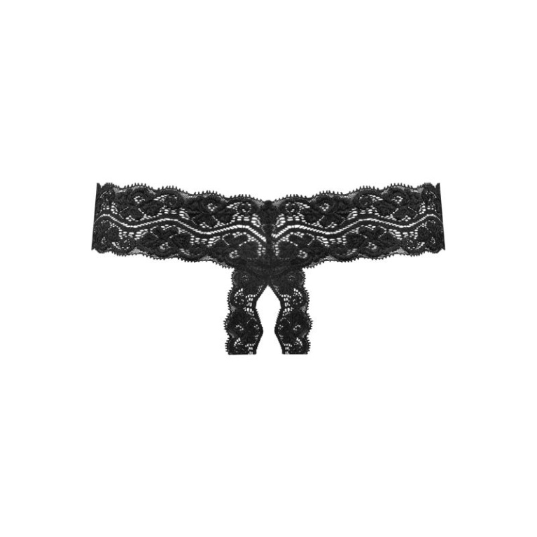 Underneath - Kyra Crotchless Thong - Black - L/XL photo