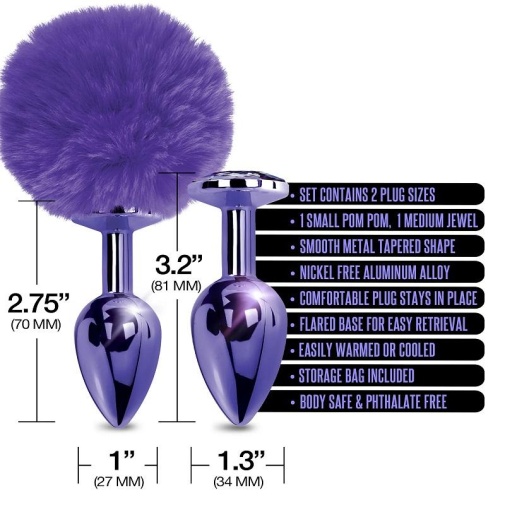 Nixie - Pom Pom Metal Plug Set - Purple 照片