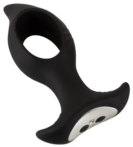 ANOS - Vibro Butt Plug w Hole - Black 照片