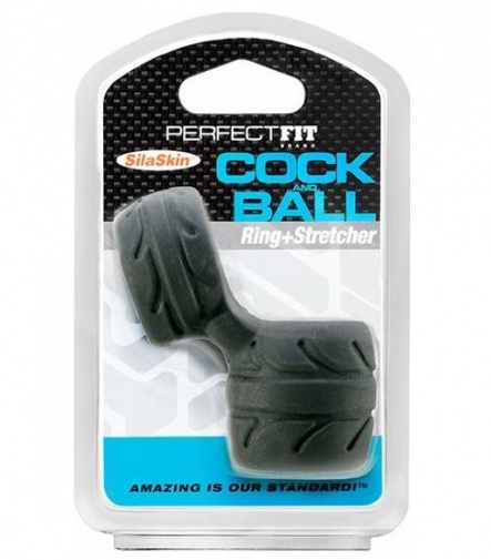 Perfect Fit - SilaSkin Cock & Ball Stretcher - Black photo